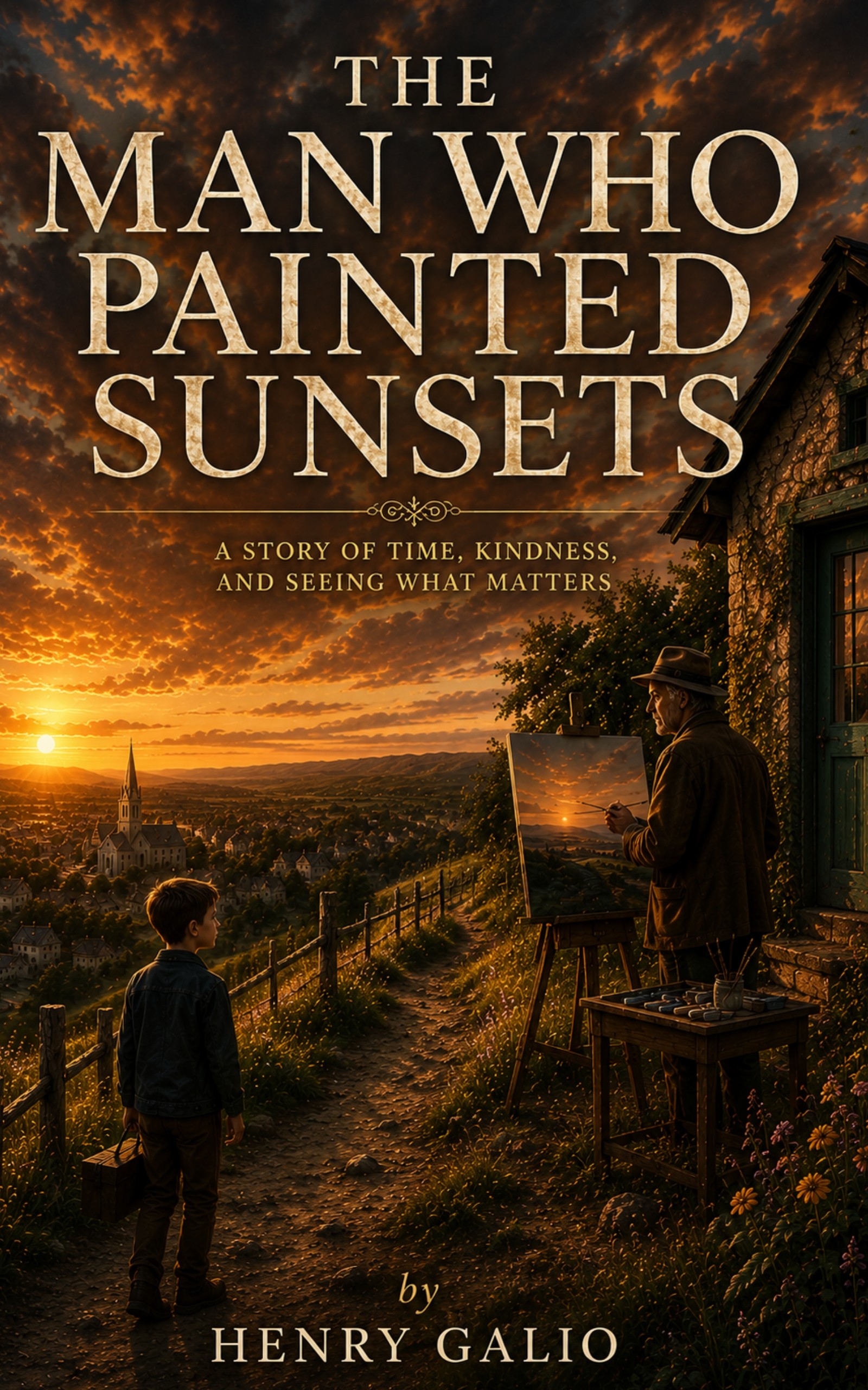 Cover of The Man Who Painted Sunsets by Henry Galio